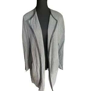 J. Crew open cardigan gray chevron‎ long size small pockets round neck